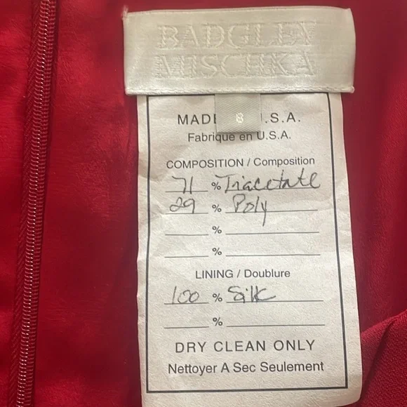 Badgley Mischka VINTAGE RED jersey gown size 8 - Picture 15 of 15